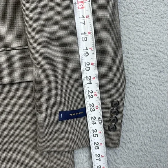 Stafford Blazer‎ Mens 52R Big & Tall Houndstooth Travel Sport Coat 2 Button